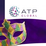 ATP Global “Innovations in Testing 2026” banner (March 1–4) with “Celebrating People, Progress, and Possibilities” and a Mardi Gras mask.